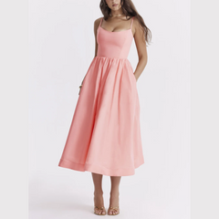 Monroe - Spaghetti Strap A-Line Midi Dress