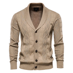 Bastien – Textured Shawl Collar Knit Cardigan