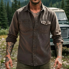 Dravion – Washed Button Down Utility Shirt