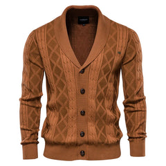 Bastien – Textured Shawl Collar Knit Cardigan