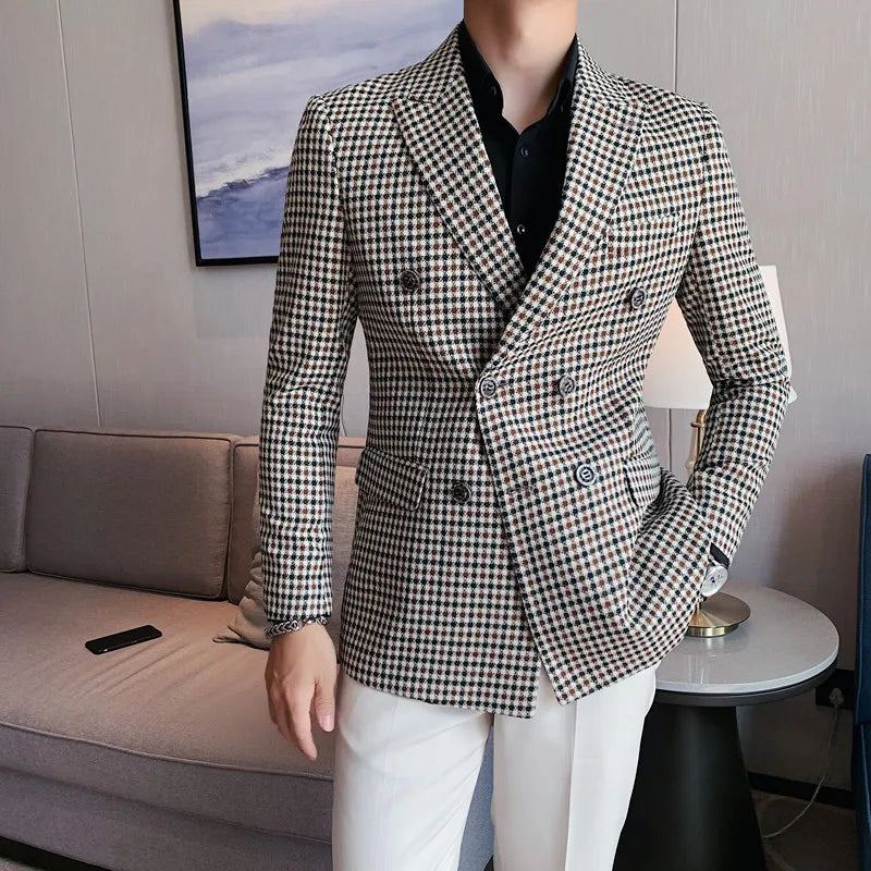 Blake - Slim Fit Houndstooth Blazer