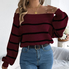 Mabel - Off Shoulder Striped Sweater