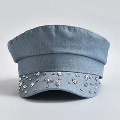 Denim Flat Top Cabbie Hat