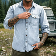 Dravion – Washed Button Down Utility Shirt