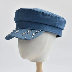 Denim Flat Top Cabbie Hat