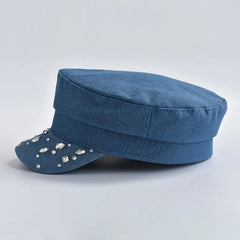 Denim Flat Top Cabbie Hat