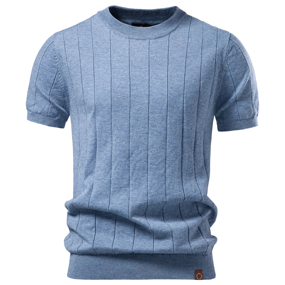 Vaelorin – Ribbed Knit Short Sleeve Crew Neck Top