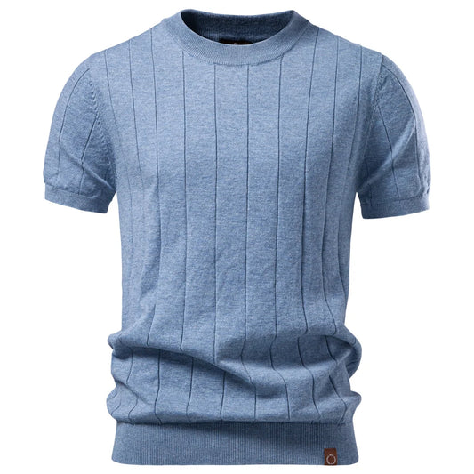Vaelorin – Ribbed Knit Short Sleeve Crew Neck Top