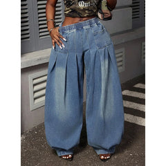 Elarique – Plus Size Wide Leg Denim Pants
