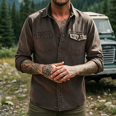 Dravion – Washed Button Down Utility Shirt