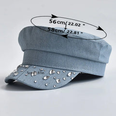 Denim Flat Top Cabbie Hat