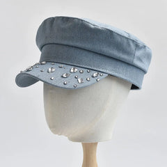 Denim Flat Top Cabbie Hat