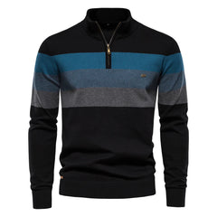 Lionel – Men’s Striped Quarter-Zip Sweater