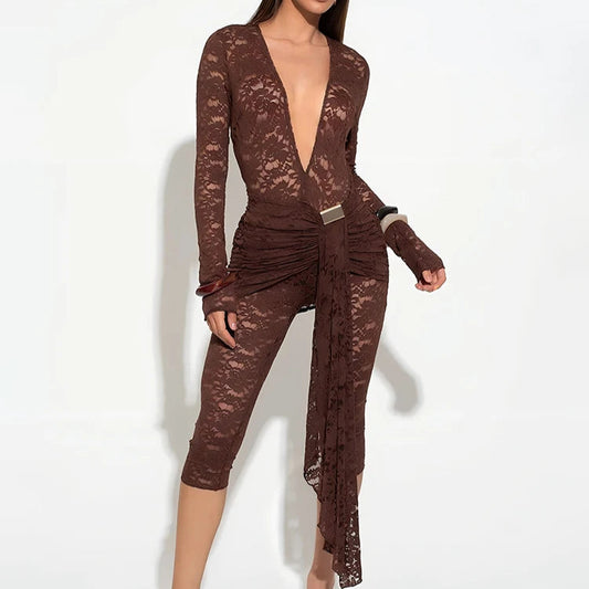 Wyatt - Lace V Neck Jumpsuit