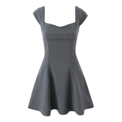 Athena - Gray A-Line Mini Dress