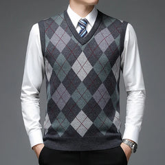 Atticus - Men's Argyle Knitted Sweater Vest