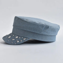 Denim Flat Top Cabbie Hat