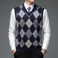 Atticus - Men's Argyle Knitted Sweater Vest