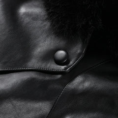 Salice – Luxe Faux Fur Trim Leather Jacket
