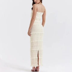 Erica - Ivory Pleated Maxi Dress