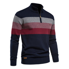 Lionel – Men’s Striped Quarter-Zip Sweater