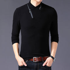 Ozzy - Black Long Zip Collar Neck Top