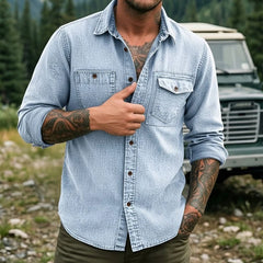 Dravion – Washed Button Down Utility Shirt