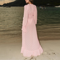 Solivara – 3 Piece Polka Dot Bikini & Maxi Cover-Up Set