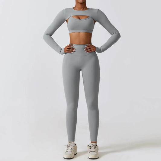 Kyveli - 3 Piece Long Sleeve Activewear Set