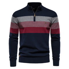 Lionel – Men’s Striped Quarter-Zip Sweater