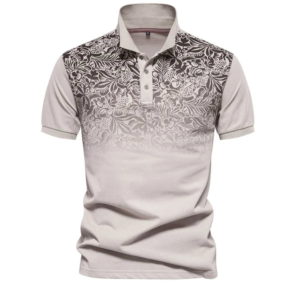 Zephron – Floral Panel Polo Shirt