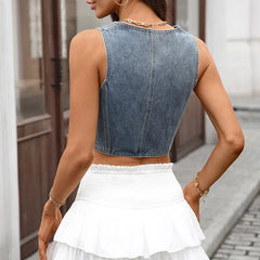 Zynessa – Denim Zip Corset Top