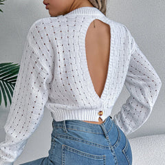 Aura - Long Sleeved Backless Sweater