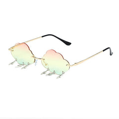 Rimless Cloud Sunglasses With Lightening Tassels - Model Mannequin