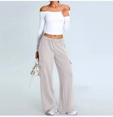 Arwen - Off Shoulder Long Sleeve Activewear Top