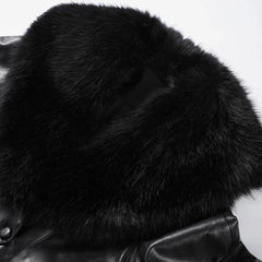 Salice – Luxe Faux Fur Trim Leather Jacket