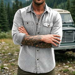 Dravion – Washed Button Down Utility Shirt