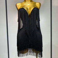 Xavielle – Fringe Strapless Bandage Dress
