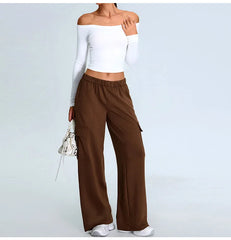 Arwen - Off Shoulder Long Sleeve Activewear Top