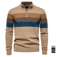 Lionel – Men’s Striped Quarter-Zip Sweater