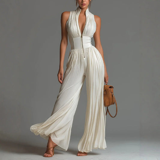 Sorevina – Pleated Wide Leg Jumpsuit