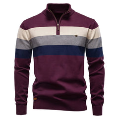Lionel – Men’s Striped Quarter-Zip Sweater