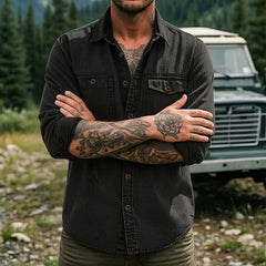 Dravion – Washed Button Down Utility Shirt