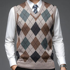 Atticus - Men's Argyle Knitted Sweater Vest