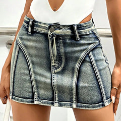 Opal - A-Line Denim Mini Skirt