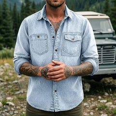 Dravion – Washed Button Down Utility Shirt