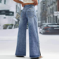 Elarisse – High Waist Wide Leg Denim Pants