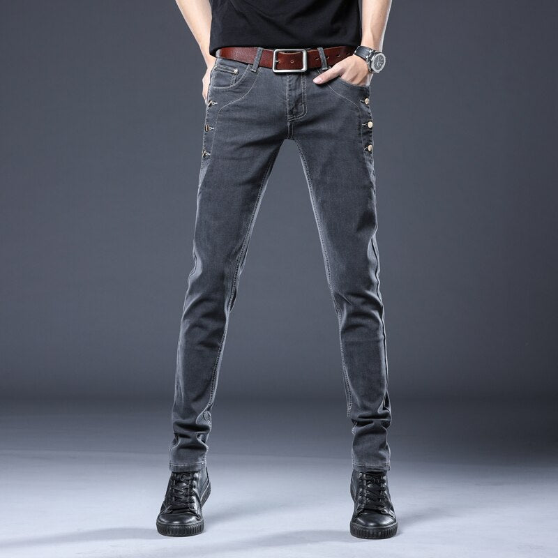 Camilo - Stretchy Mid-Waist Denim Pants