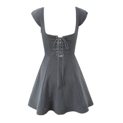 Athena - Gray A-Line Mini Dress