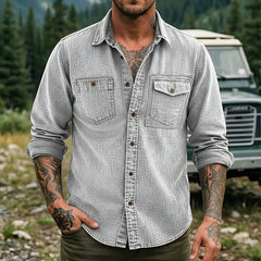 Dravion – Washed Button Down Utility Shirt